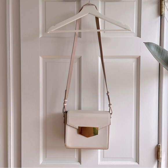 Zara Handbags - Cream Shoulder Bag with Golden Metal Clasp